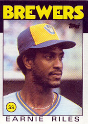 1986 Topps Baseball Cards      398     Earnie Riles